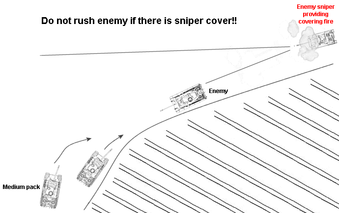Do not rush when there is enemy sniper.